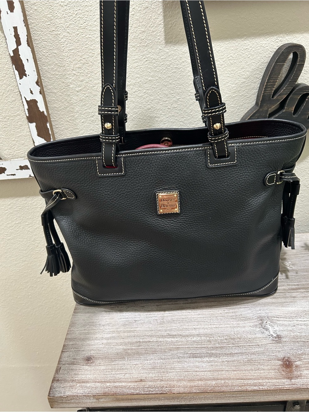 Dooney & Bourke Double Strap Tassel Bag